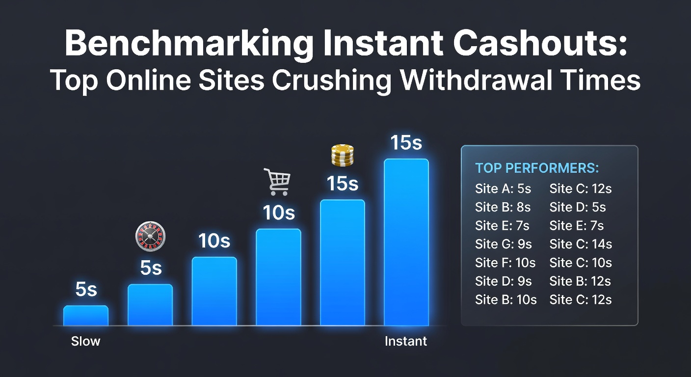 Digital dashboard showing real-time withdrawal processing times across top online casino platforms, highlighting sub-minute cashouts in green metrics