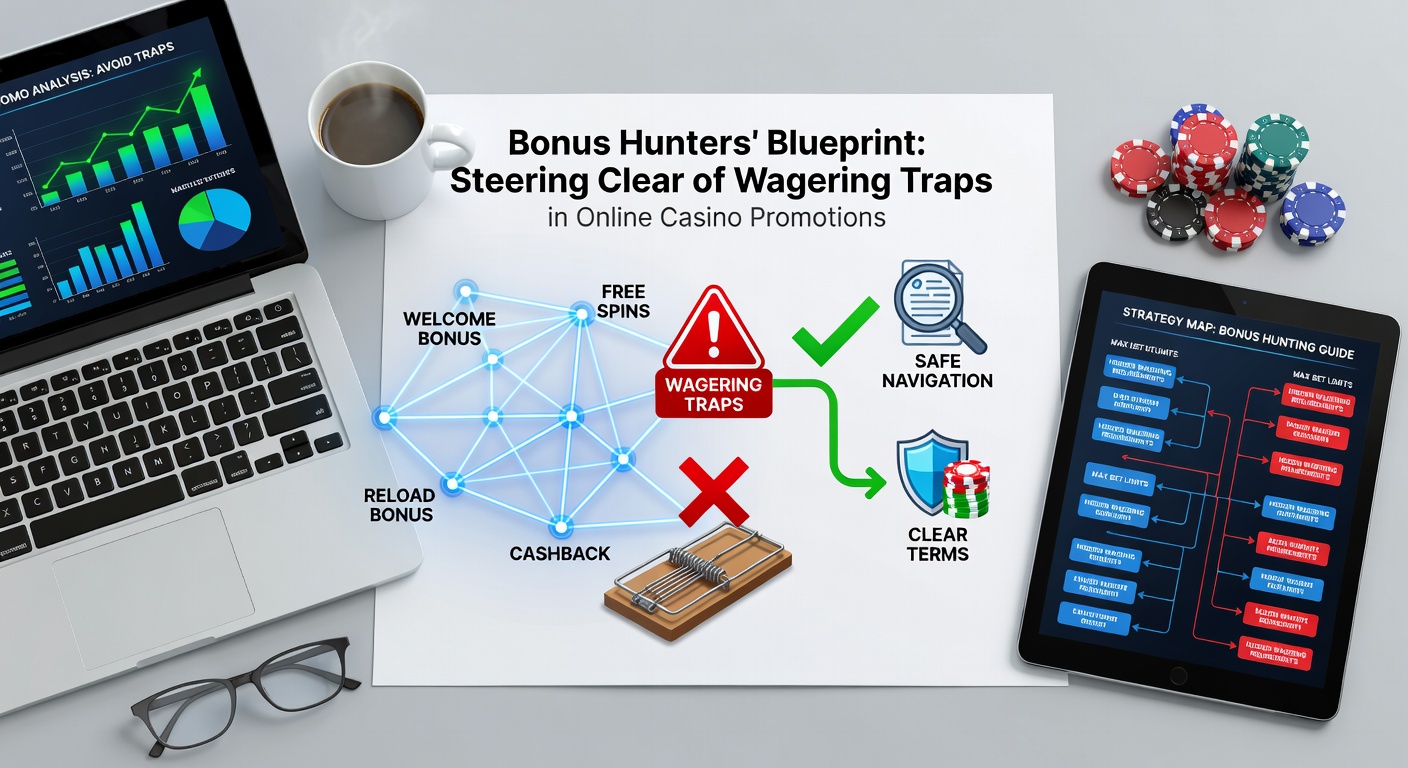 Savvy bonus hunter reviewing casino promotion terms on a laptop screen, highlighting wagering requirement clauses