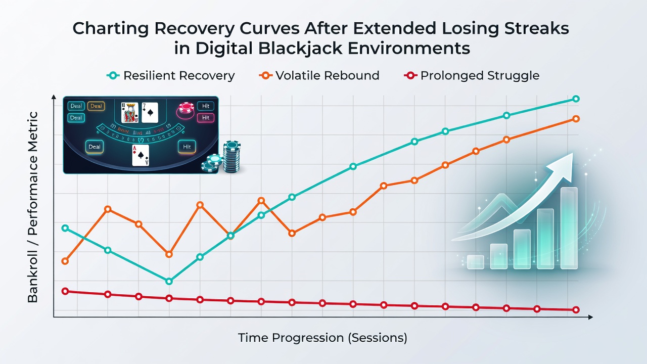 Detailed chart illustrating bankroll recovery timelines across various blackjack rule sets