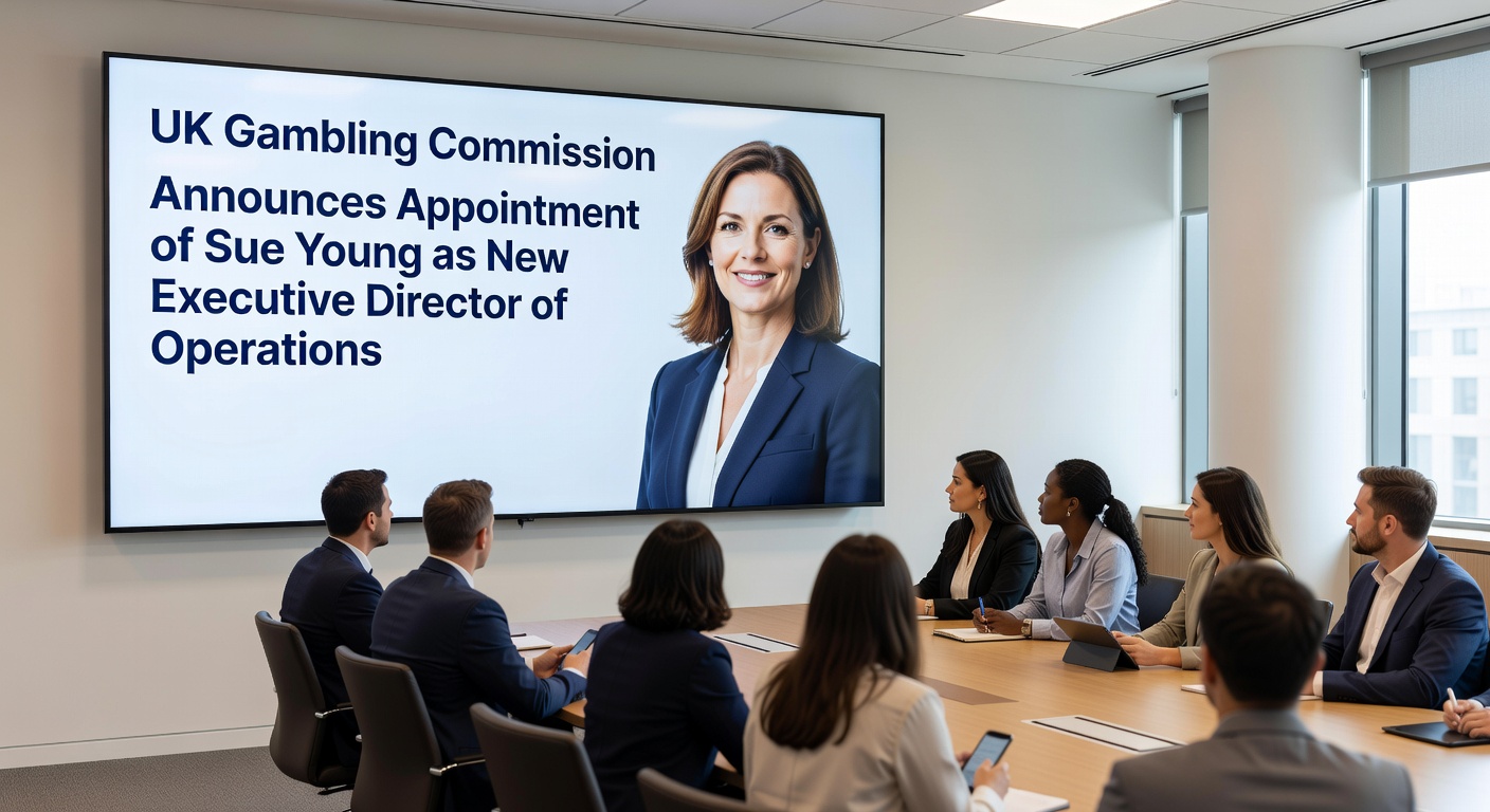 Dynamic illustration of regulatory documents and operational dashboards in a modern gambling oversight office, highlighting leadership in compliance and innovation