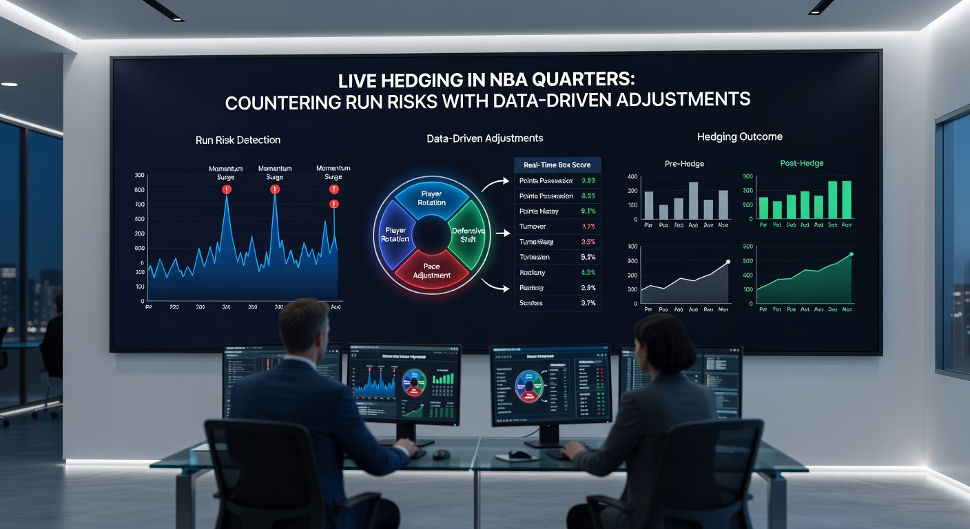 Live betting interface displaying NBA quarter odds adjustments during a scoring run