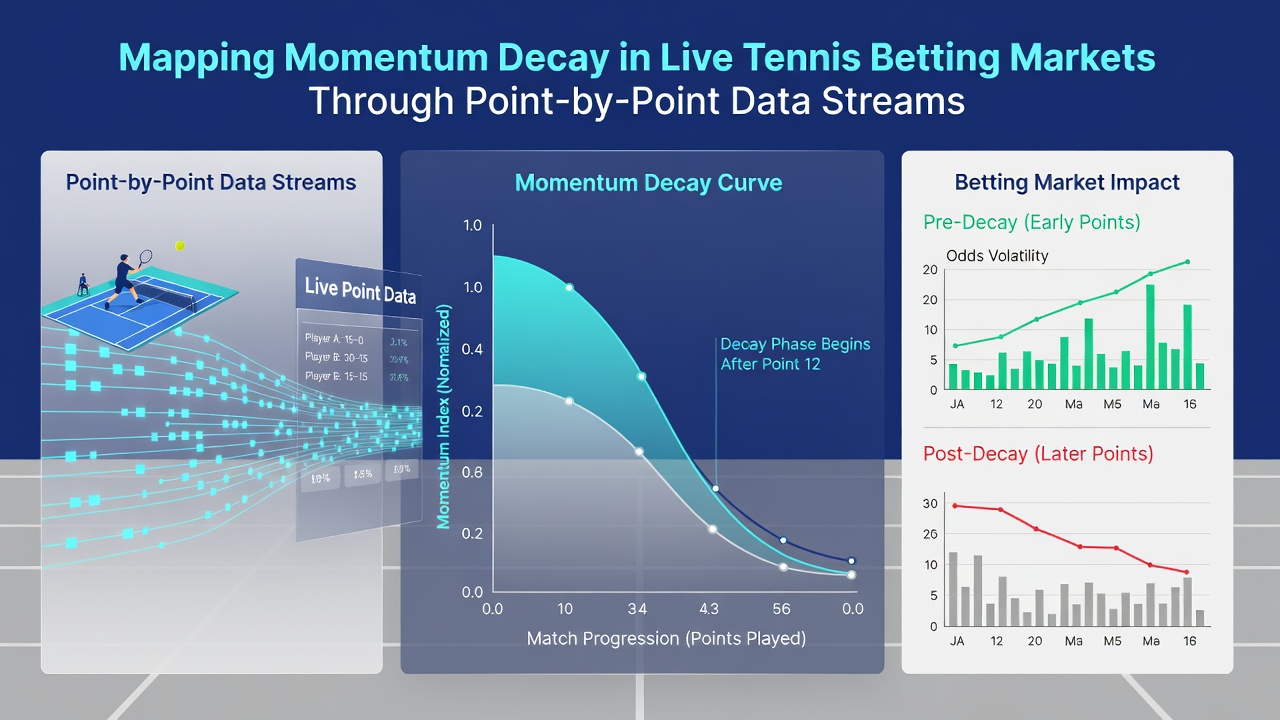 Graph displaying momentum decay curves derived from tennis point data over multiple sets