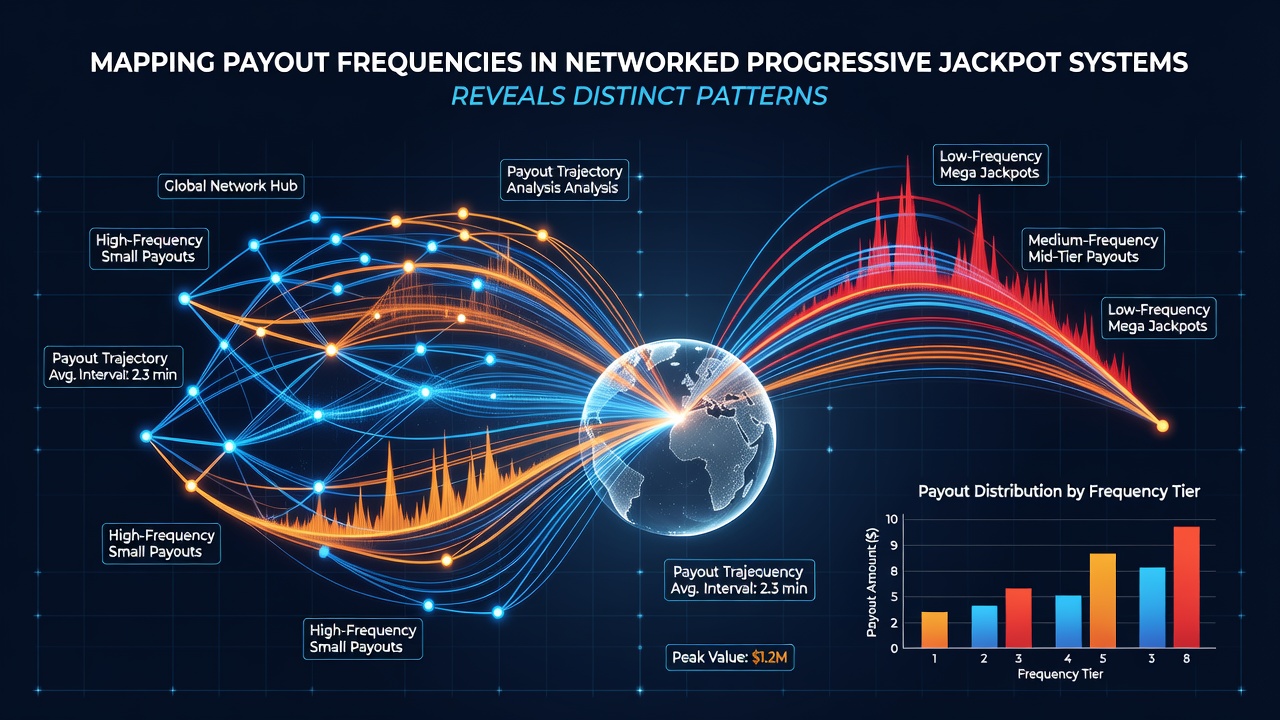 Graph illustrating historical payout intervals in progressive jackpot networks