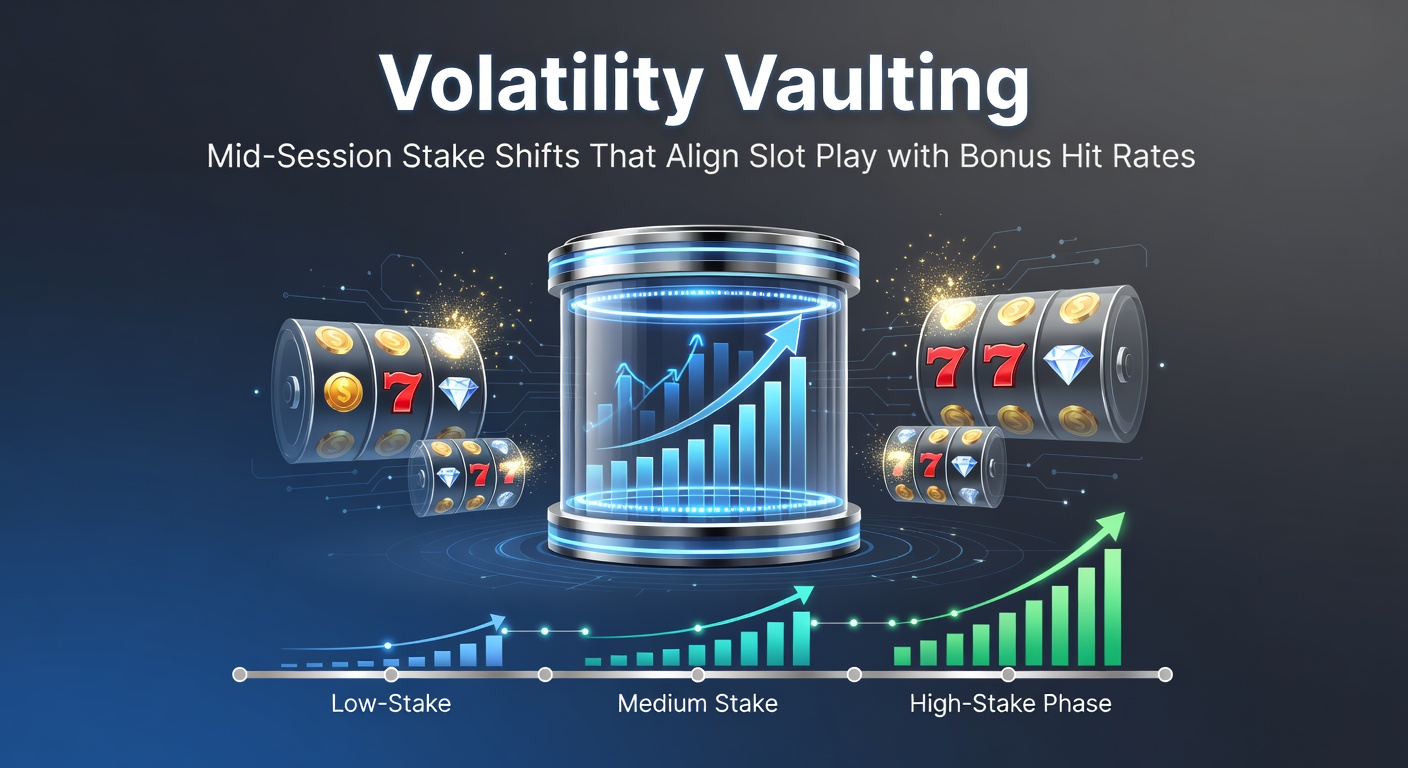 Chart illustrating dynamic stake adjustments in a slot session, showing volatility peaks and bonus triggers aligned over time